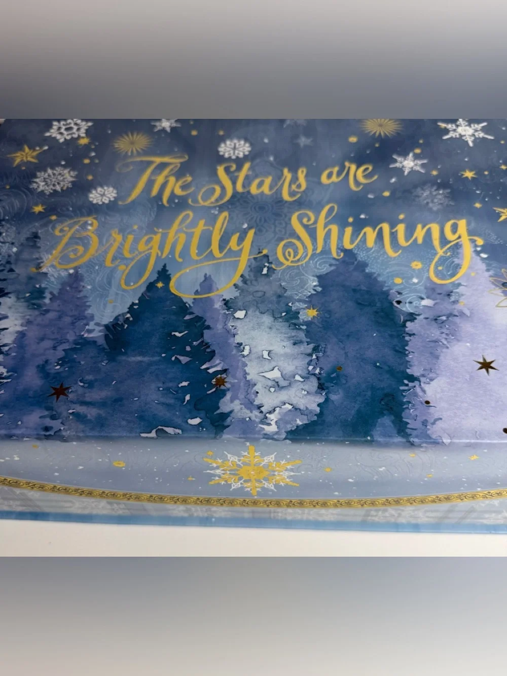 Gift Box “All Is Bright “Blue Holiday with Gold Script